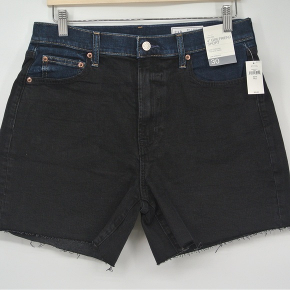 GAP Pants - GAP ✨NWT✨High Waist 4” Girlfriend Short 🖤Black & Dark Denim💙